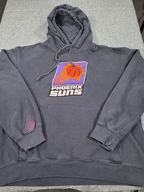 NBA Phoenix Suns Hardwood Classics Hoodie Gray Embroidered Men's L Vintage
